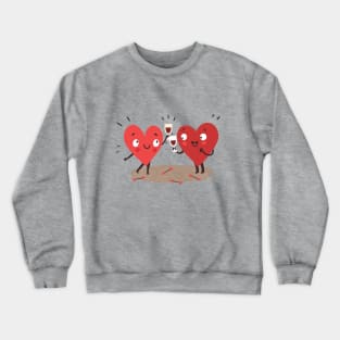 Two happy hearts in love drinking red wine Crewneck Sweatshirt